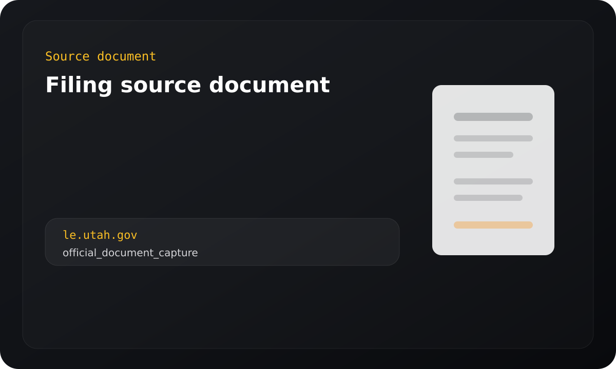 Supporting source image for filing source document.